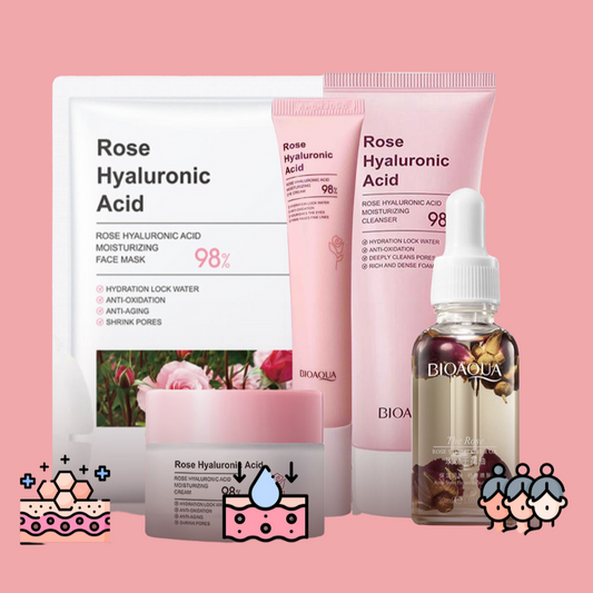 Kit Limpieza Facial con Ácido Hialurónico y Esencia de Rosas ZenShop